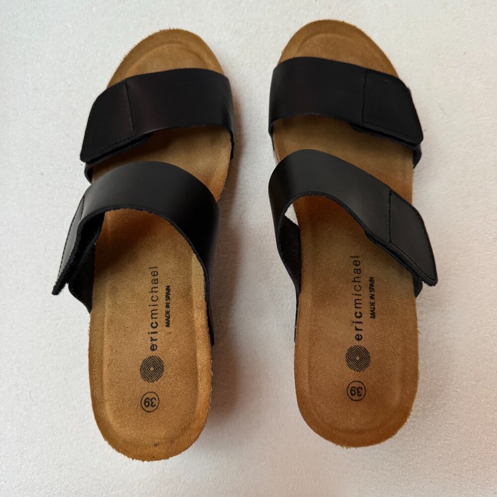 Eric Michael Lily Black Platform Sandals Size 38